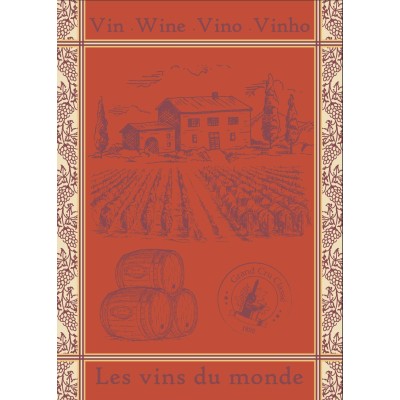 TORCHON VIN DU MONDE 50X70