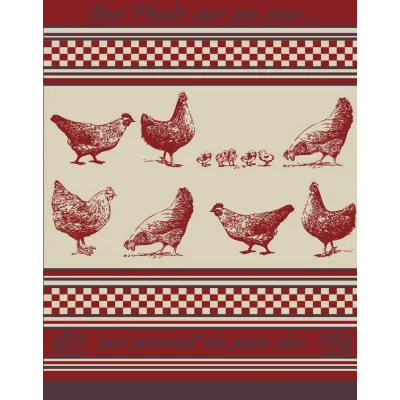 TORCHON POULES 50X70