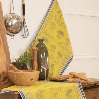 TORCHON HUILE D'OLIVE 50X70