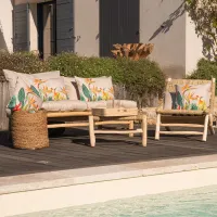 Coussin Extérieur Oiseau De Paradis