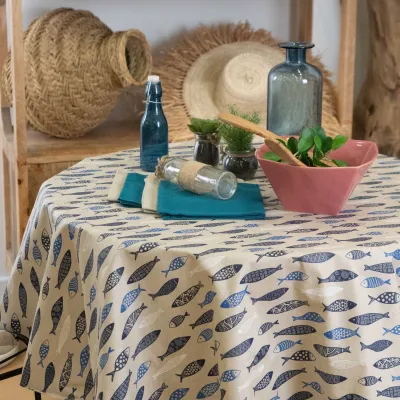 Nappe Ronde Enduite 155 Sardines