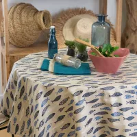 Nappe Ronde Enduite 155 Sardines