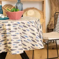 Nappe Ronde Enduite 155 Sardines