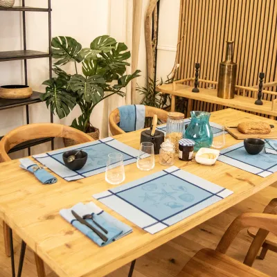 Set De Table Jacquard Grande Bleue
