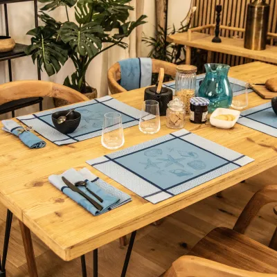 Set De Table Jacquard Grande Bleue