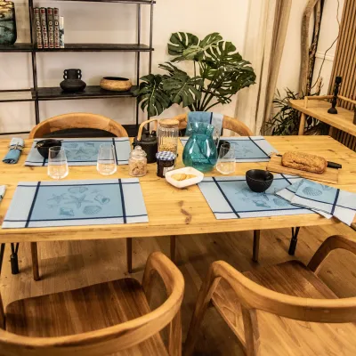 Set De Table Jacquard Grande Bleue